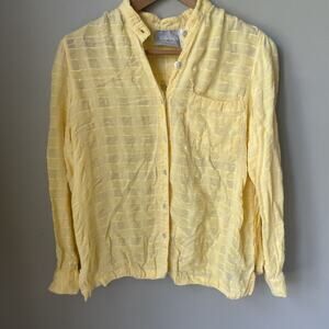 Vintage Blair Yellow Button Up Butter Yellow‎ Womens Size Medium Lightweight